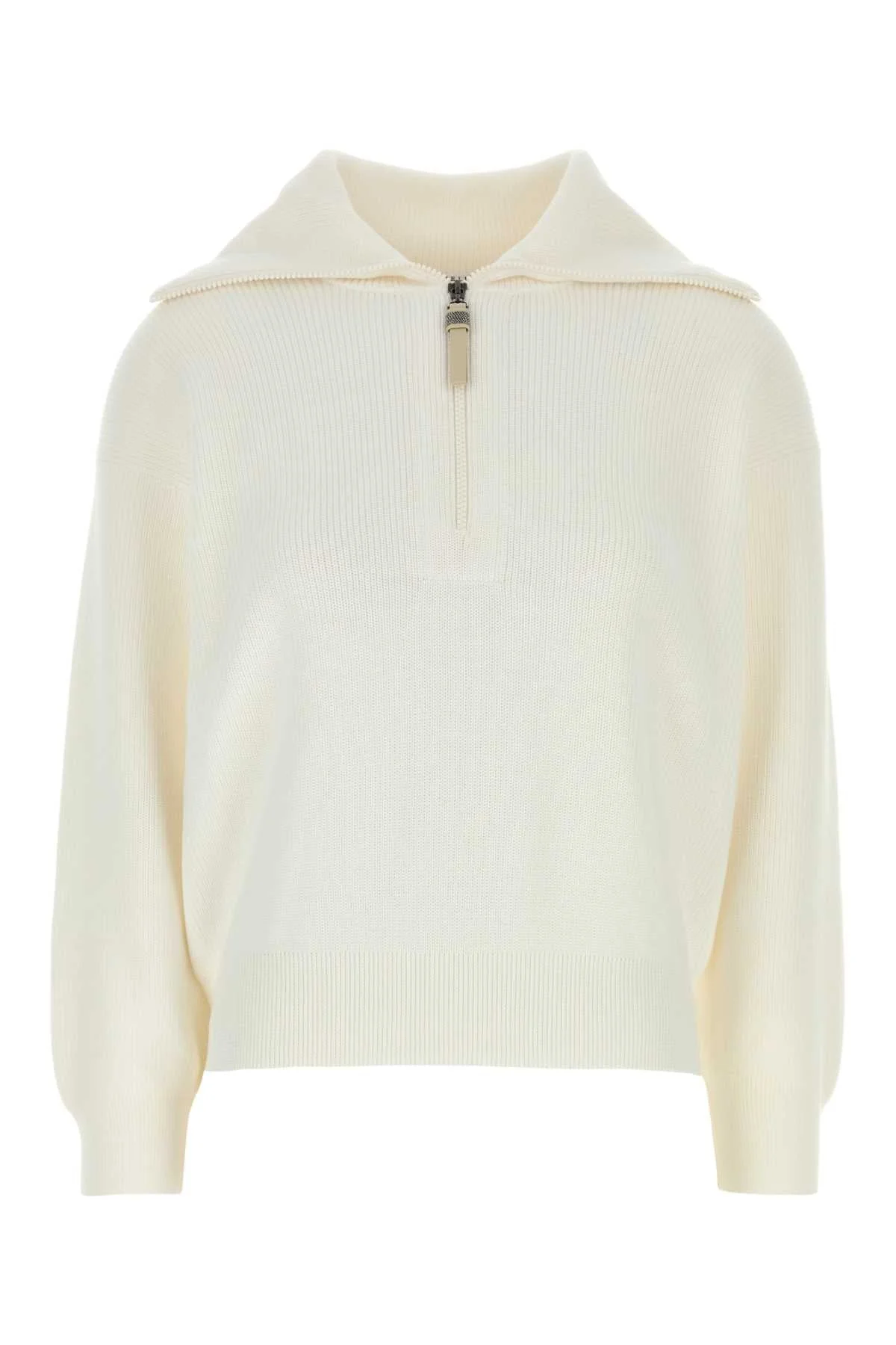 Brunello Cucinelli Women White Cotton Sweater - 1