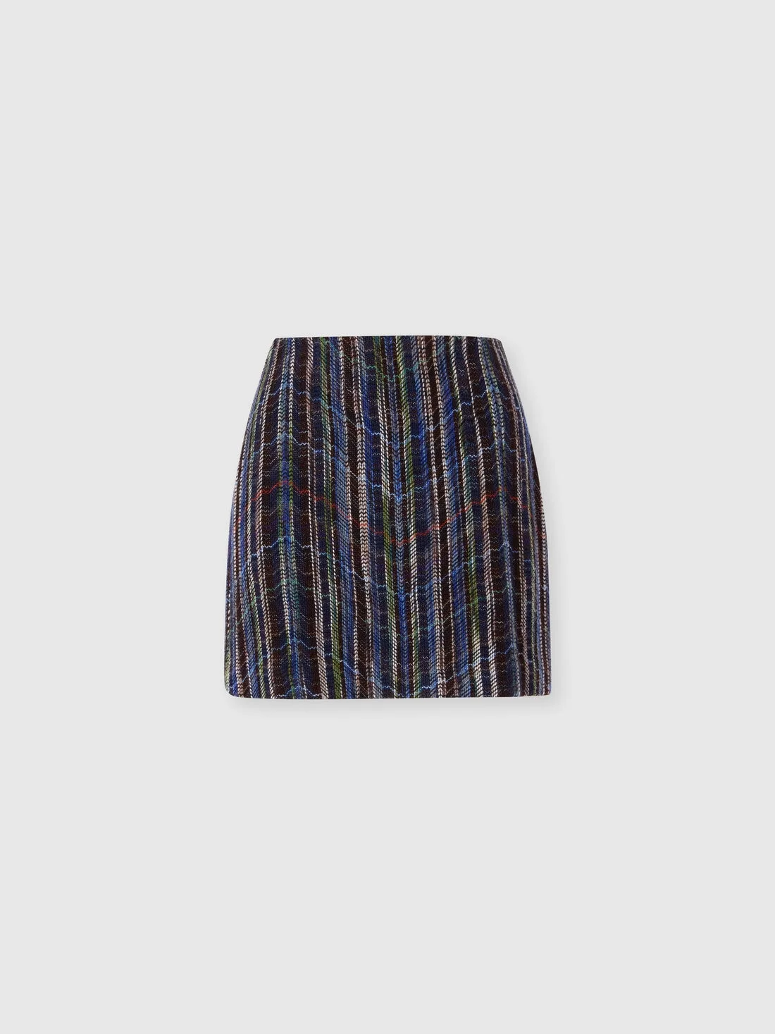 Wool and viscose mini skirt with woven motif - 1
