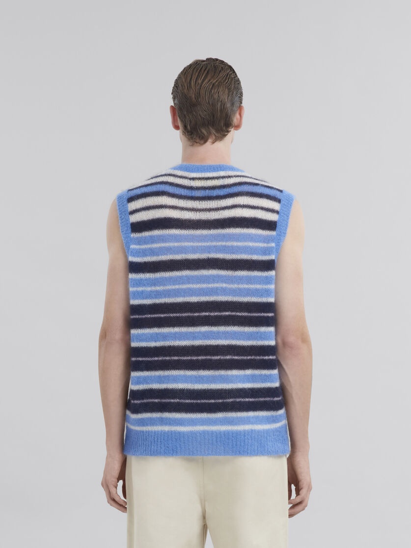 Marni LIGHT BLUE BRUSHED MOHAIR STRIPE GILET | marni | REVERSIBLE