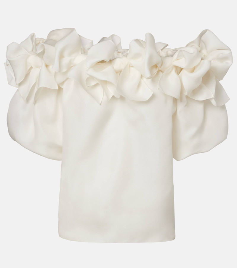 Off-shoulder silk top 1