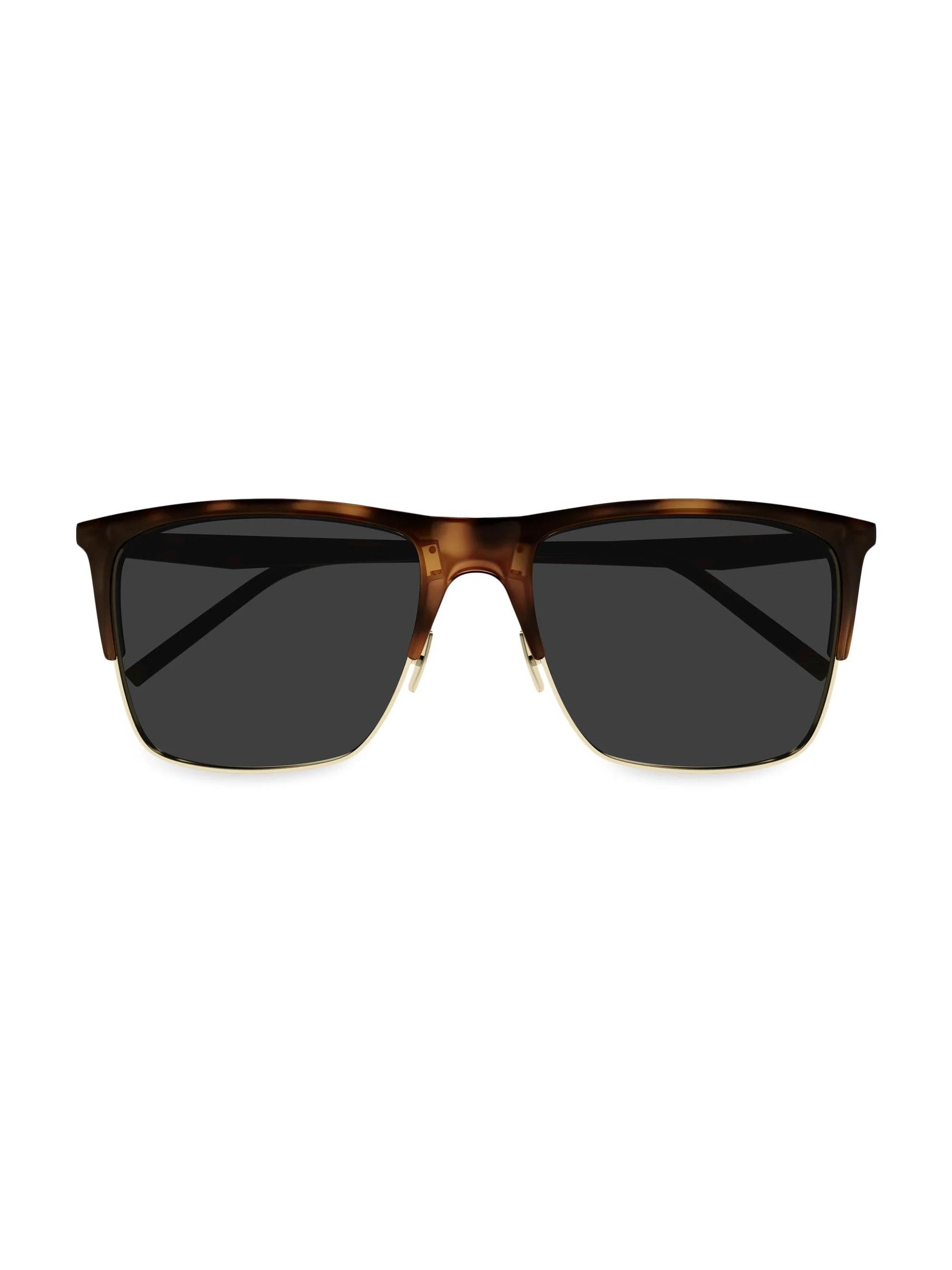 Men's Vintage Clubmaster 57MM Square Sunglasses - Havana Grey Gold - 1