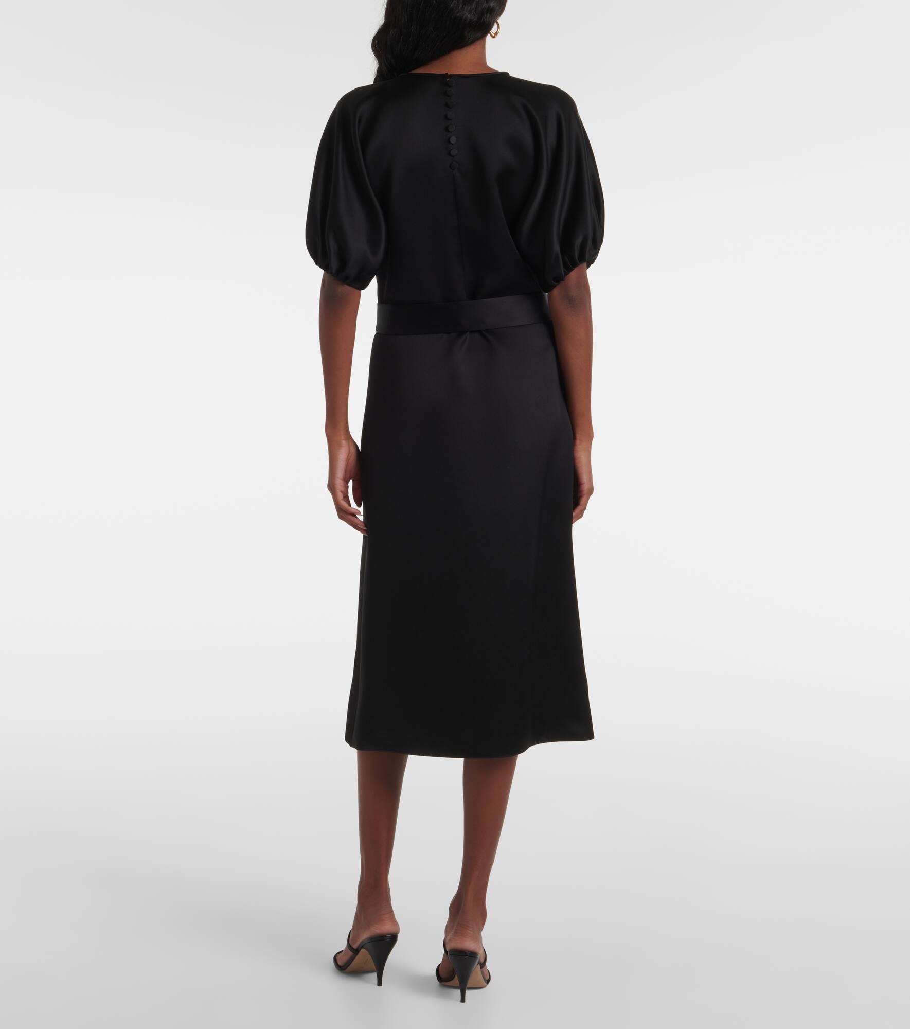 Bess silk satin midi dress - 3