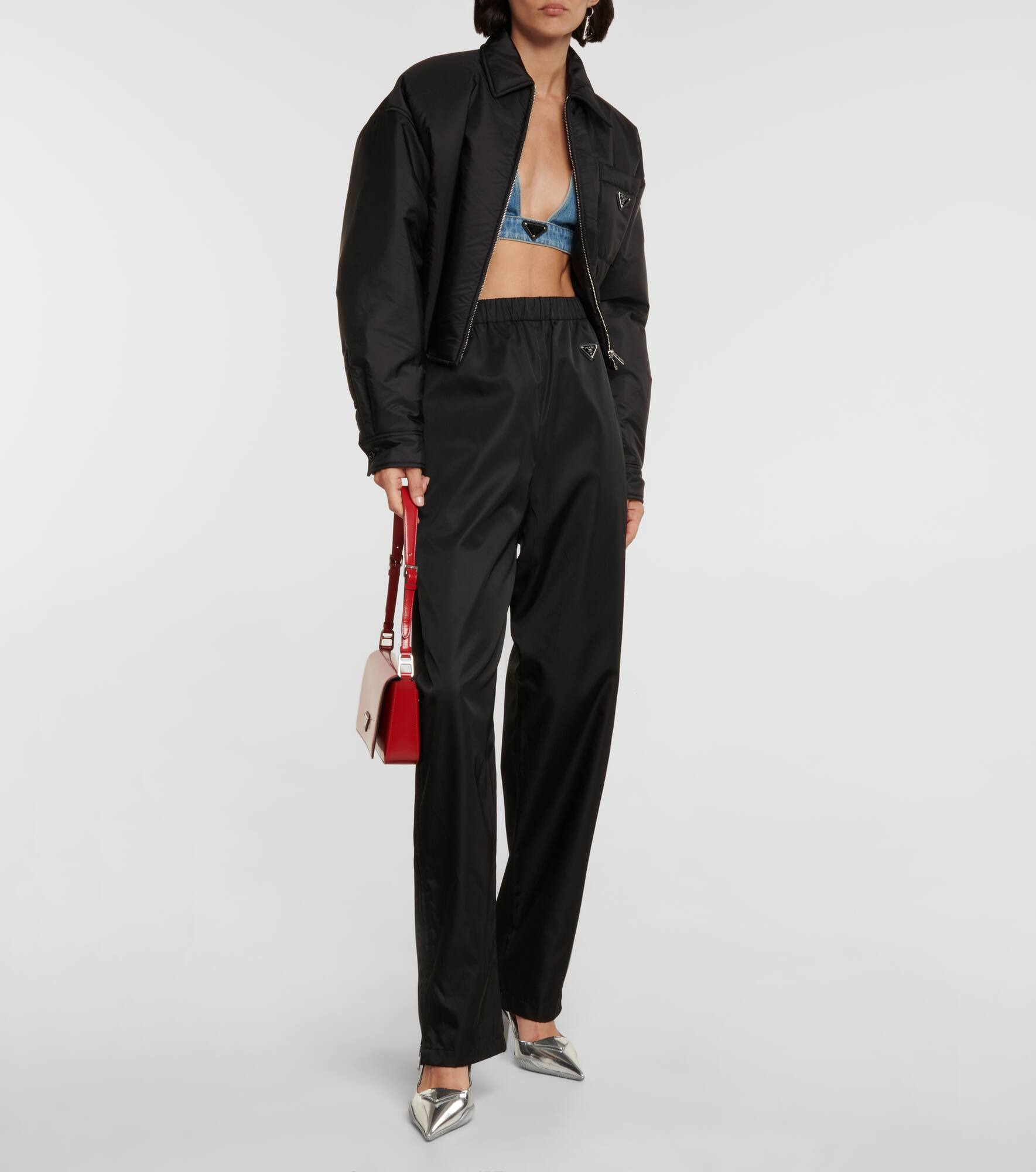 Logo denim bralette - 2