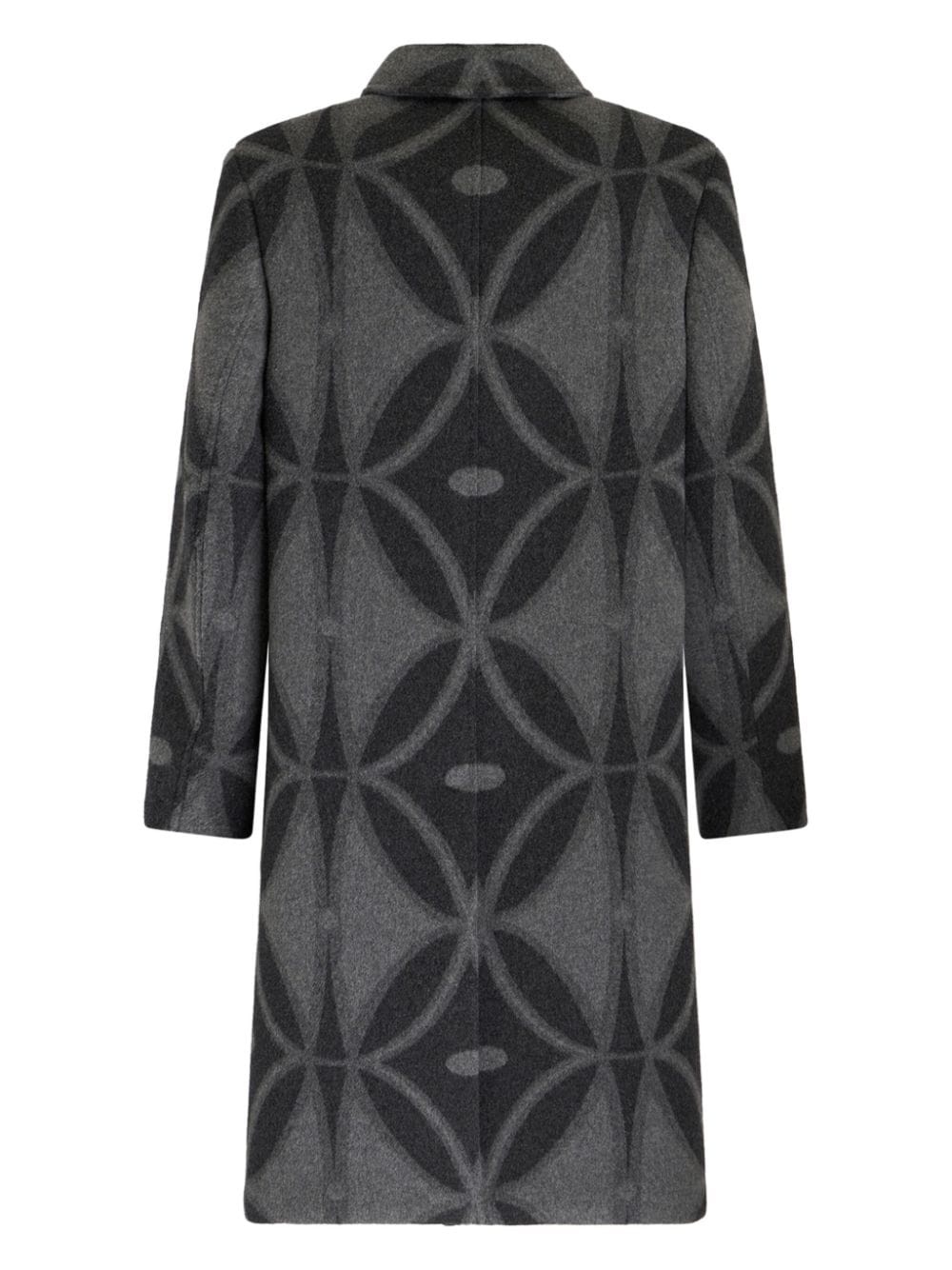 geometric-jacquard wool coat - 6