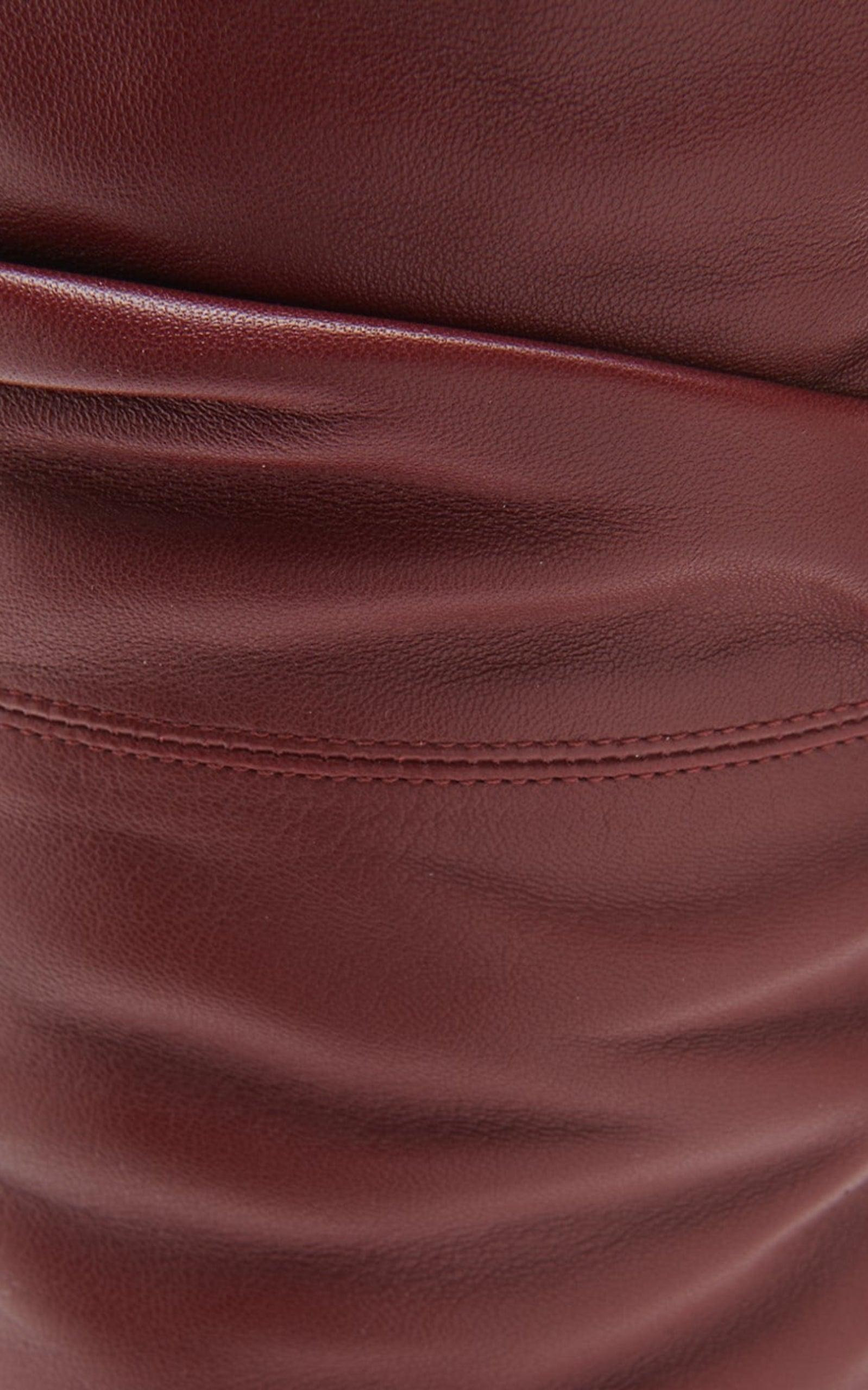 Olivia Burgundy Tall Leather Over The Knee Boots - 5