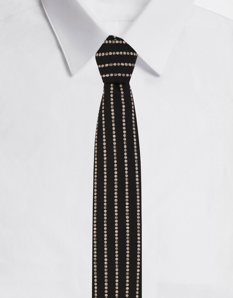 Small coin print 6-cm silk blade tie 1