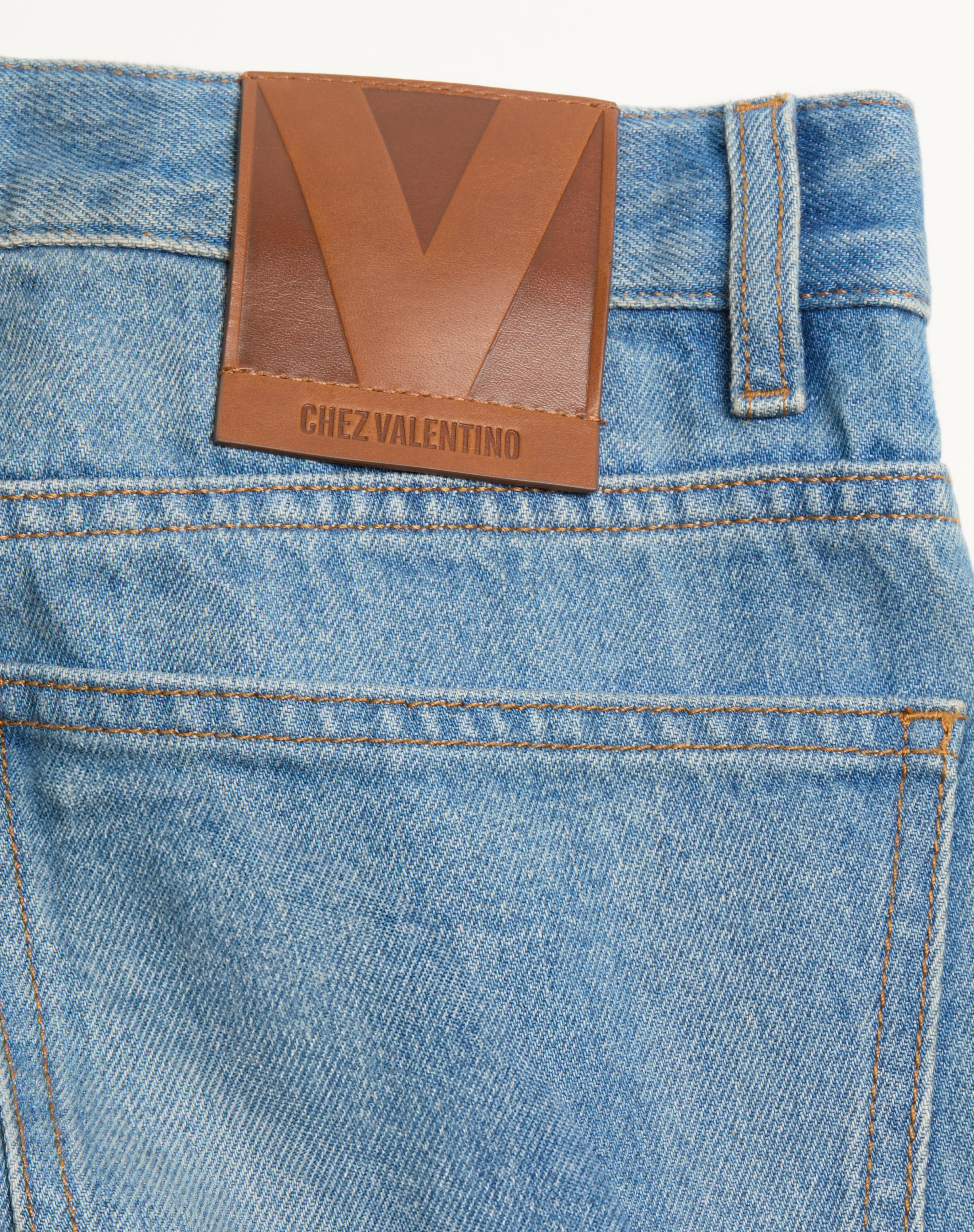 DENIM TROUSERS WITH JACQUARD TRIMS - 3