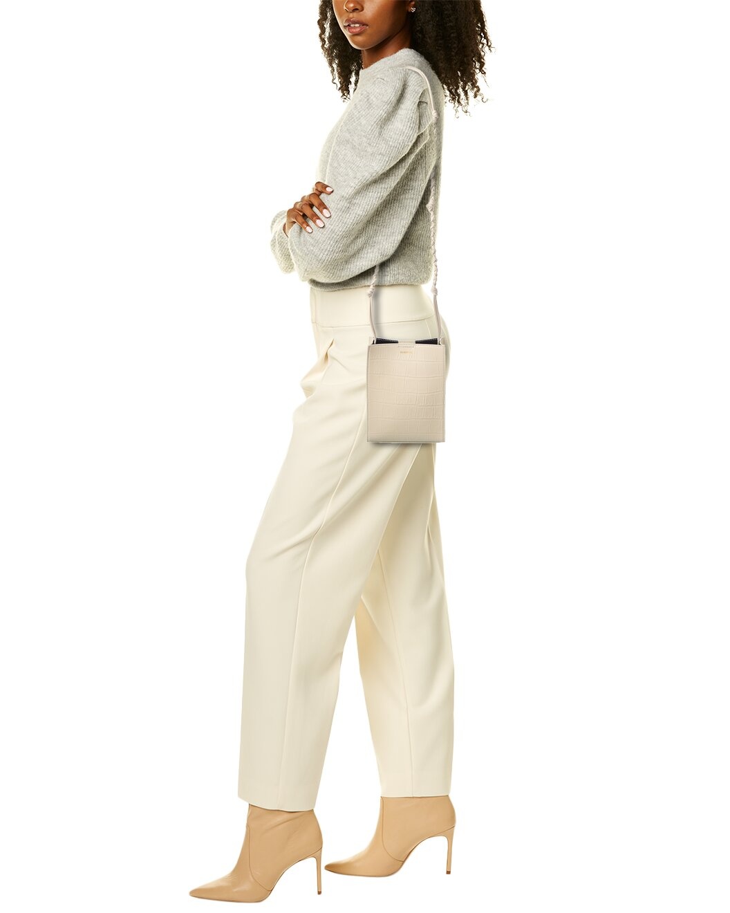 Jil Sander Tangle Small Croc-Embossed Leather Shoulder Bag - 4