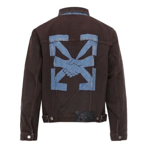 Off-White Arrow-print Denim Jacket Arrow Long-sleeve Jean Jacket Men's Dark Blue OMYE061F20DEN003606 - 2