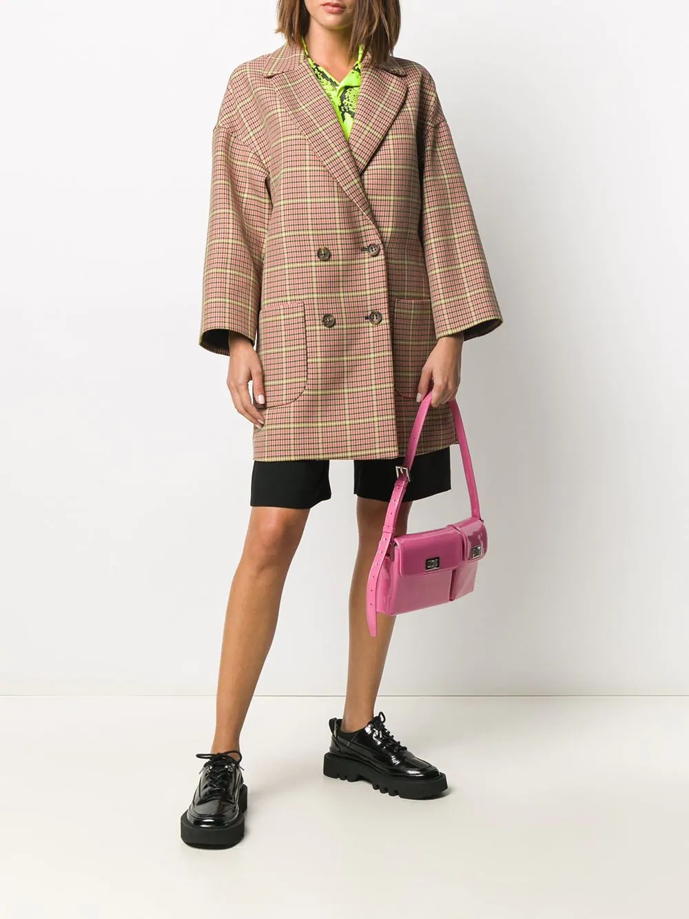 houndstooth double-breasted coat - 2