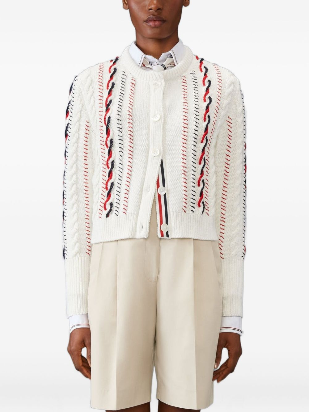 cable-knit buttoned cardigan - 2