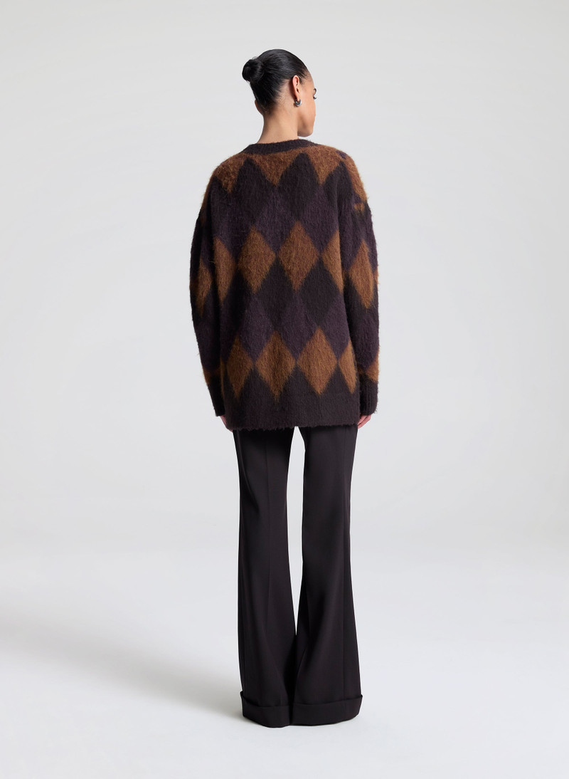 Reid Brushed Alpaca Argyle Cardigan 6