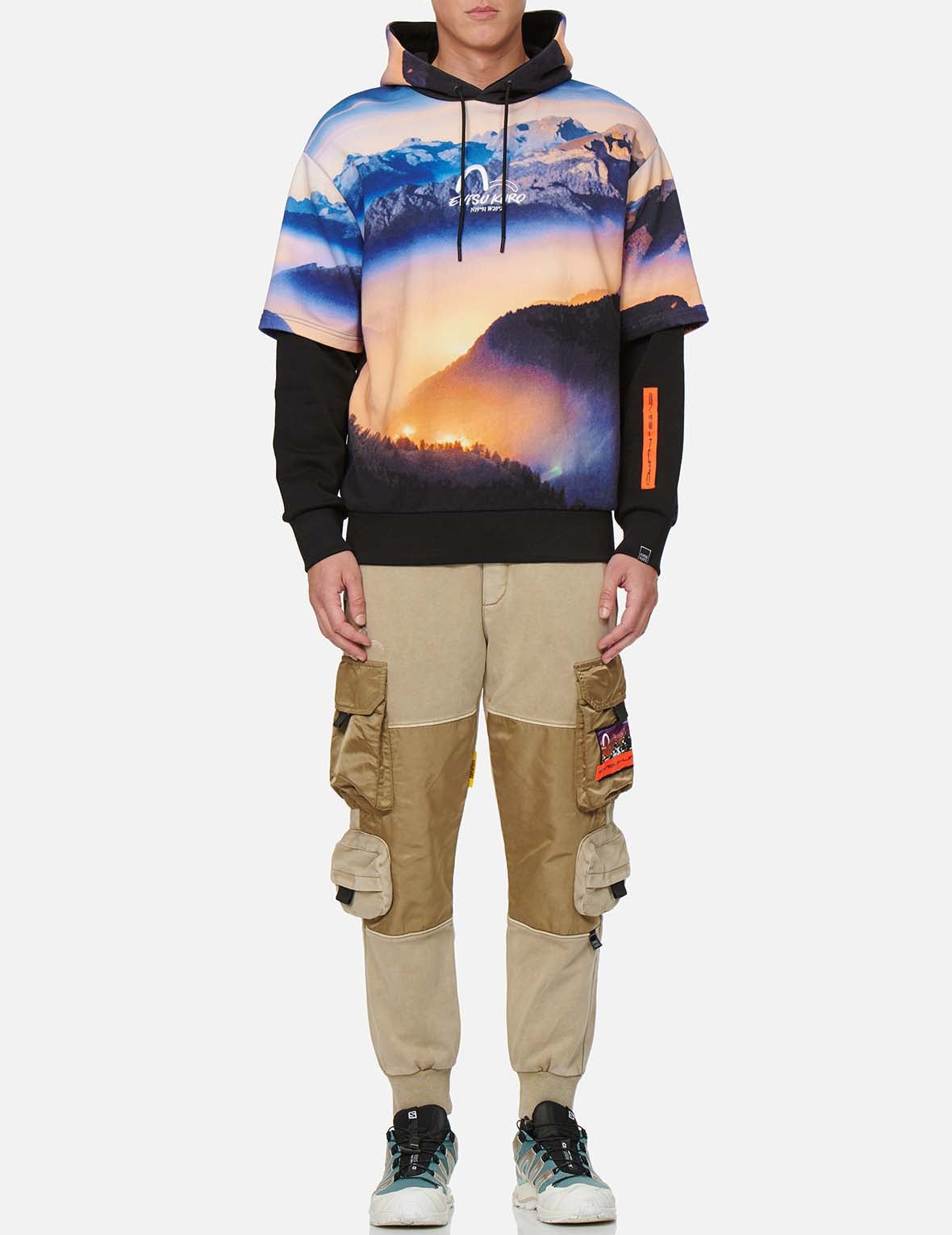 Digital Print Mock 2-in-1 Hoodie - 4