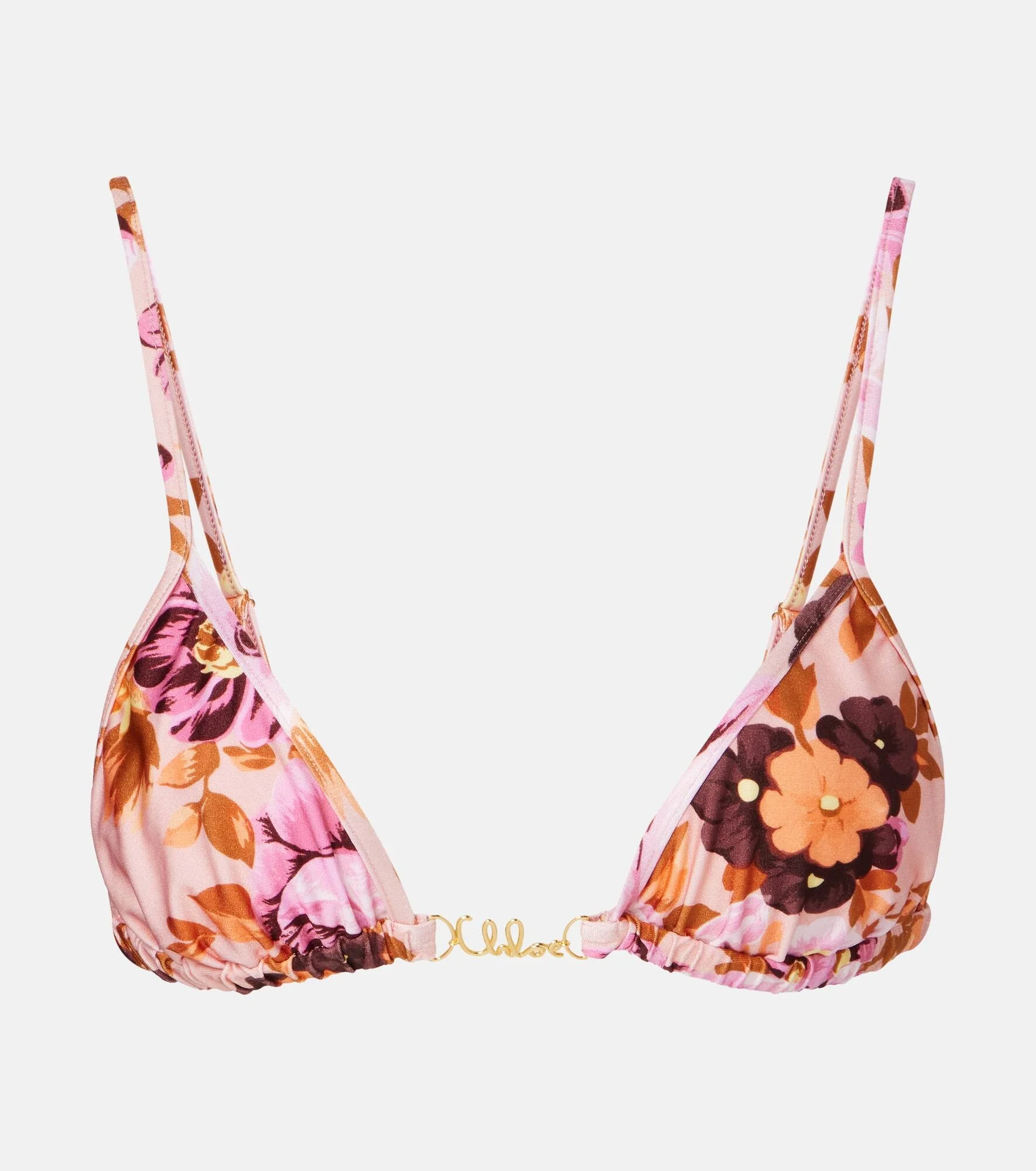 Logo floral bikini top - 1
