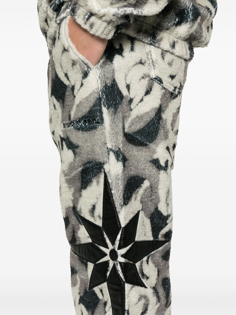 patterned fleece trousers - 5