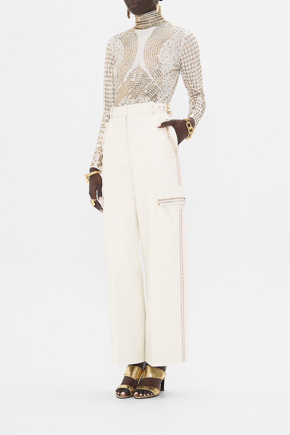 LEATHER UTILITY PANT - 4