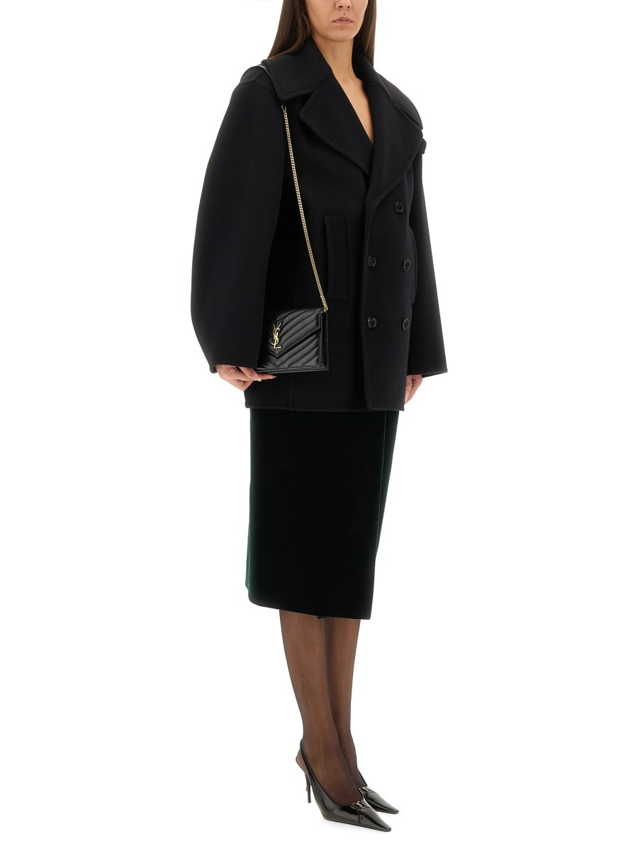DOUBLE-BREASTED WOOL CABAN WITH ULSTER COLLAR - 2