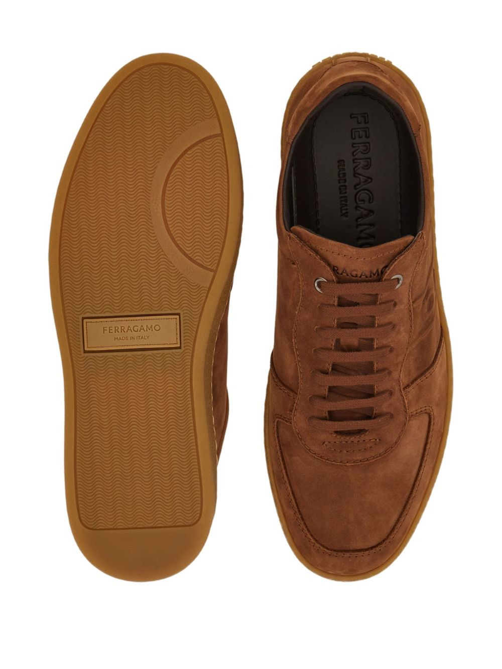 logo leather low-top sneakers - 4