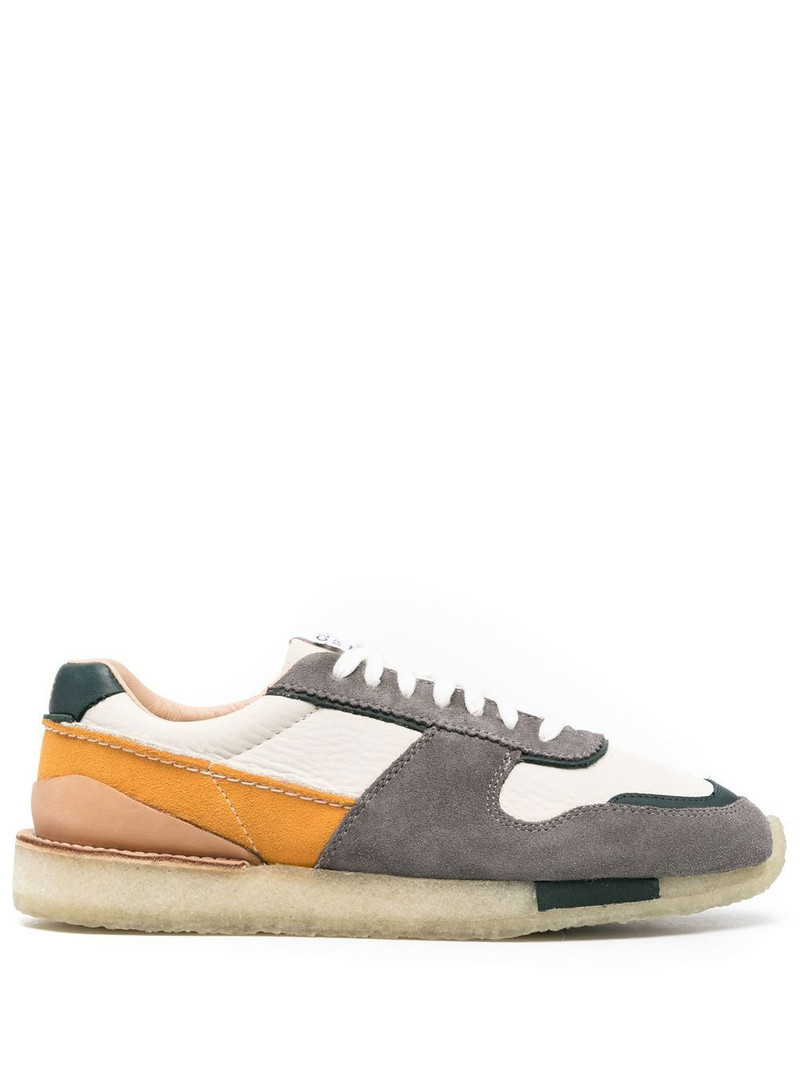 panelled suede sneakers 1