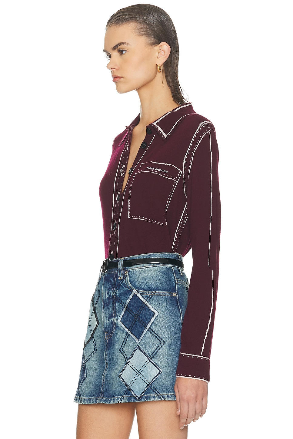 Trompe Loeil Button Down Top - 3