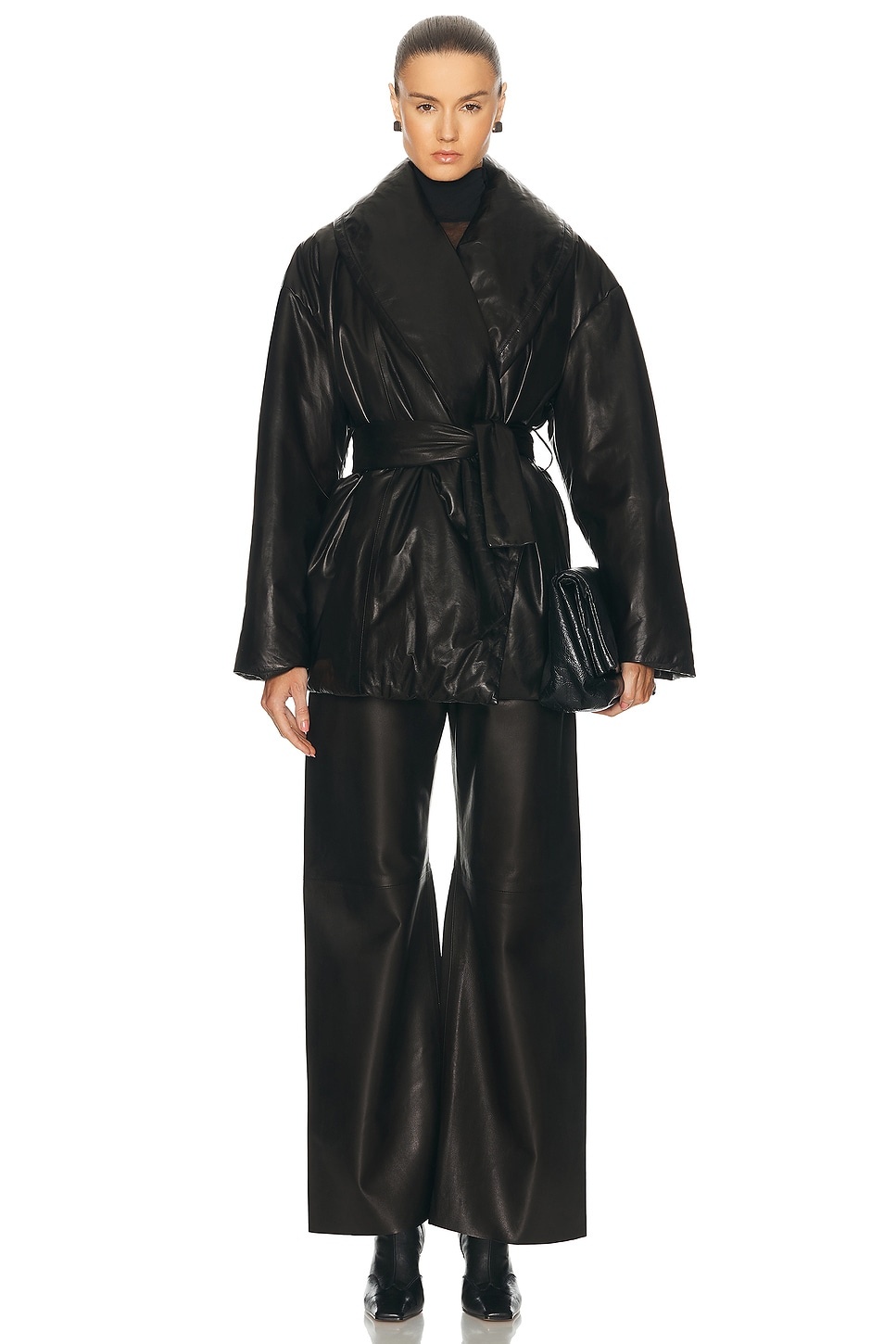 Cora Leather Puffer Jacket - 4