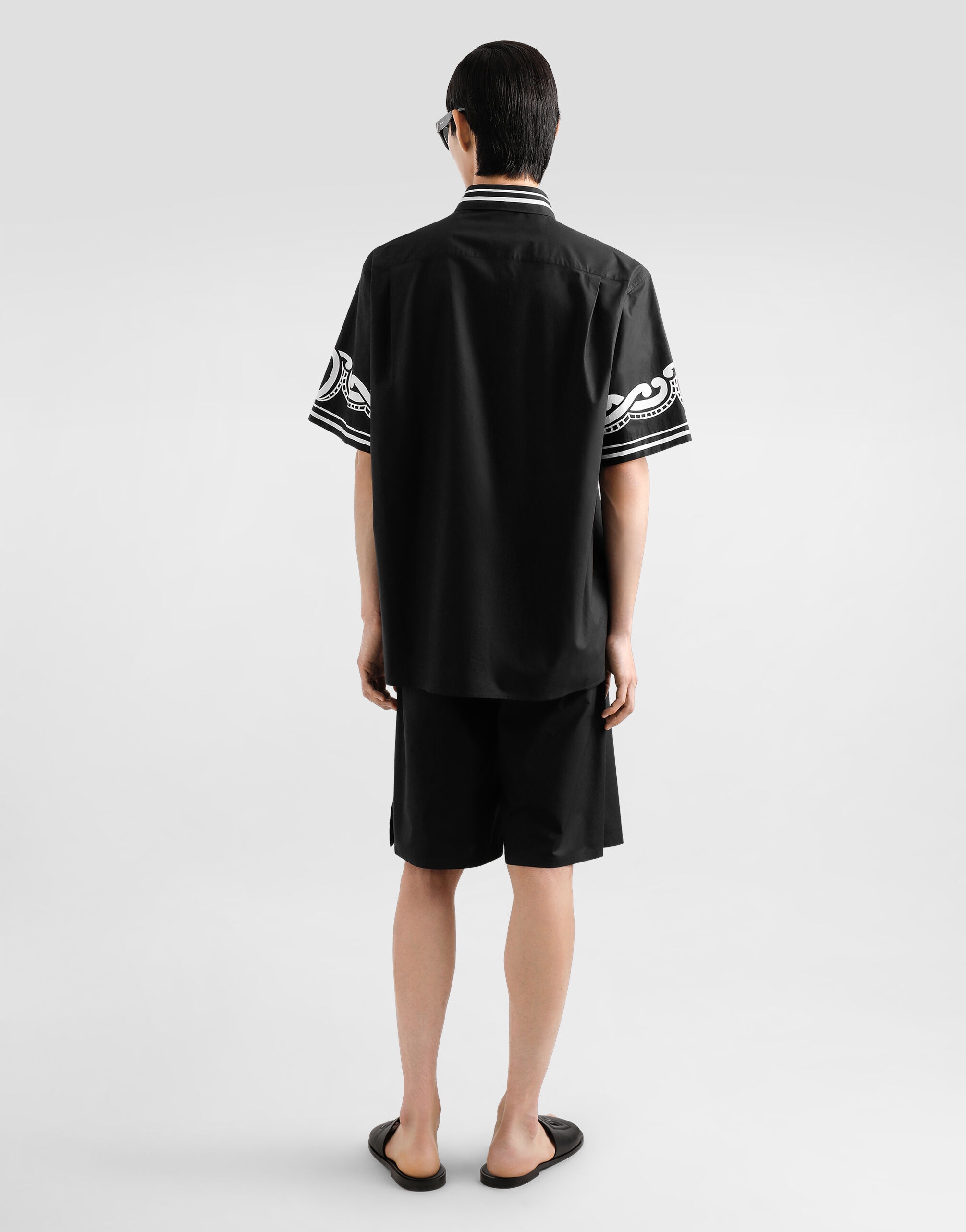 Cotton shorts with jacquard logo - 3