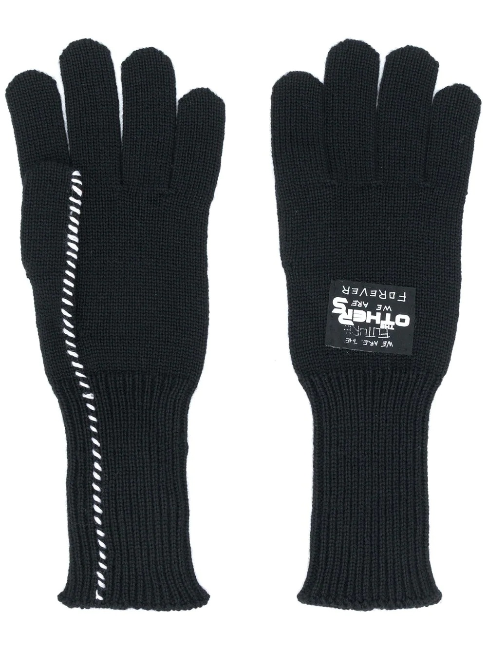 wool knit gloves - 1