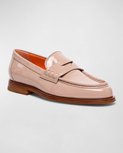 Santoni Airglow Patent Leather Penny Loafers outlook