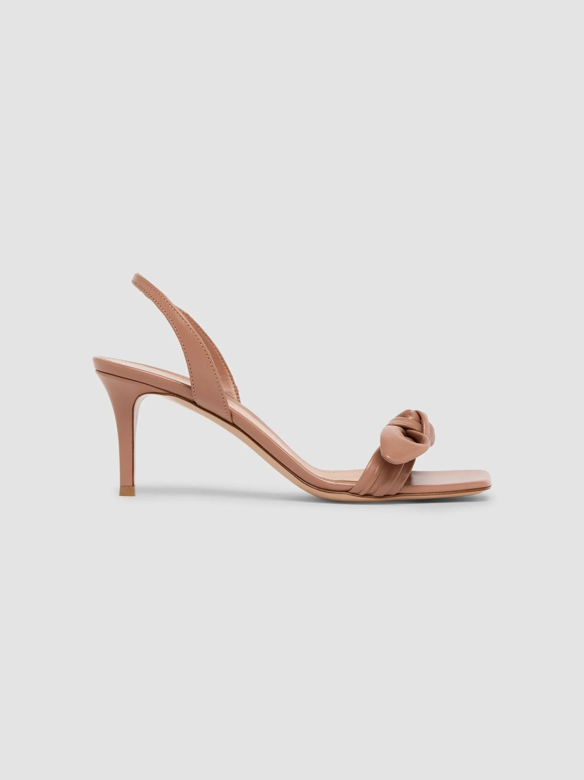 Women's 70MM Leather Slingback Sandals - Beige - 1