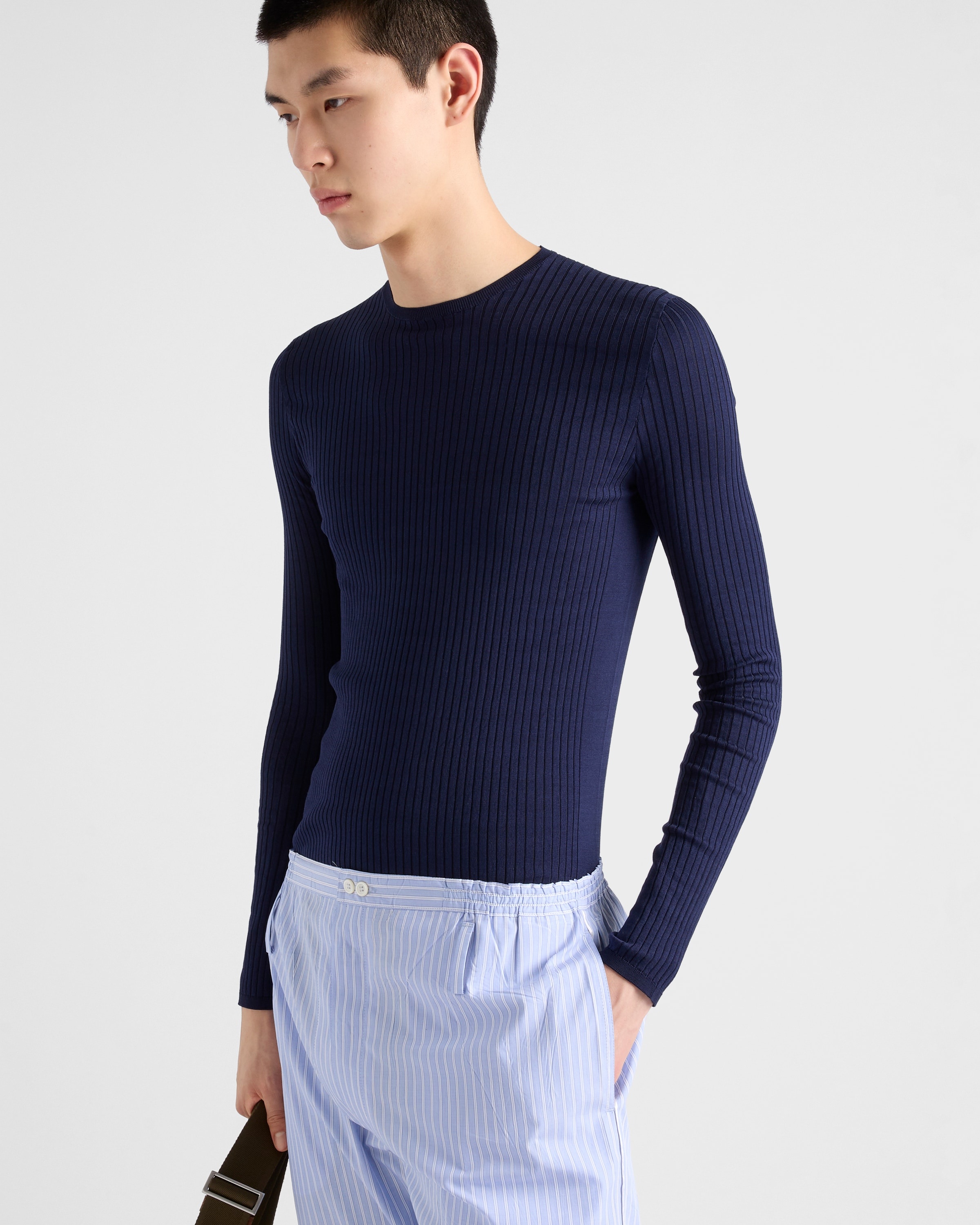Ribbed cotton crew-neck sweater - 4