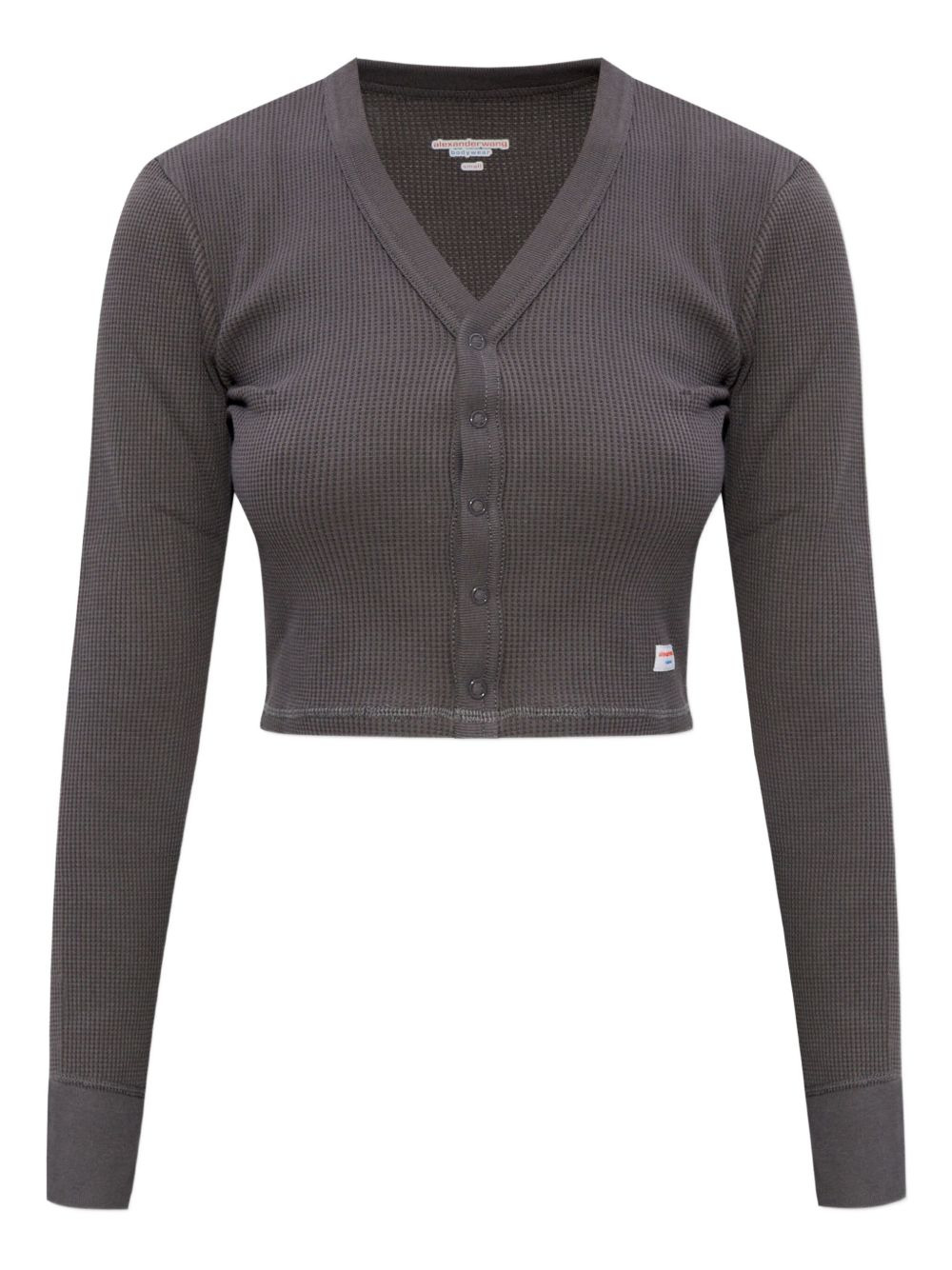waffle-knit button top - 1