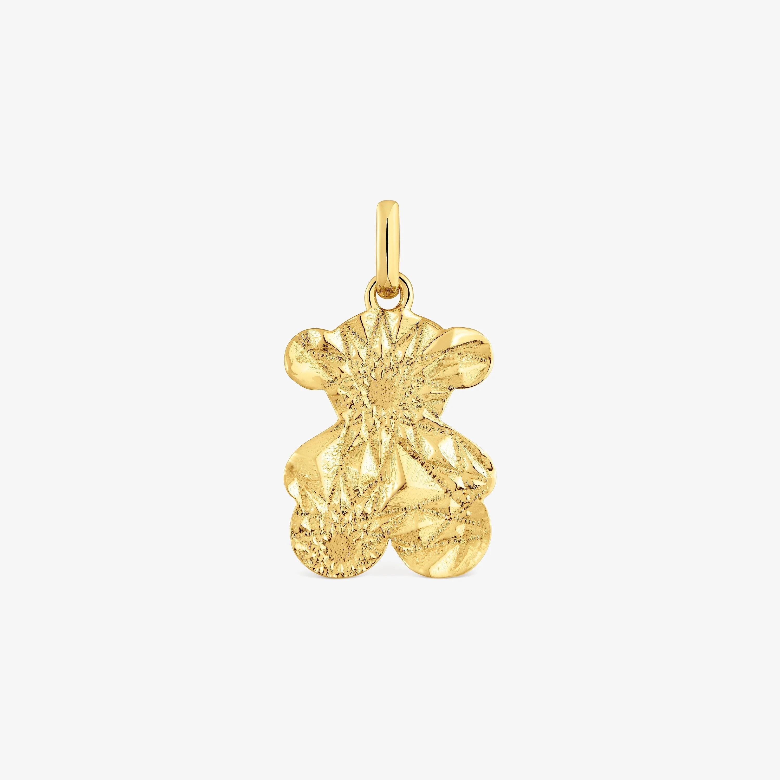Machined bear Pendant with 18K gold vermeil Sweet Dolls - 1