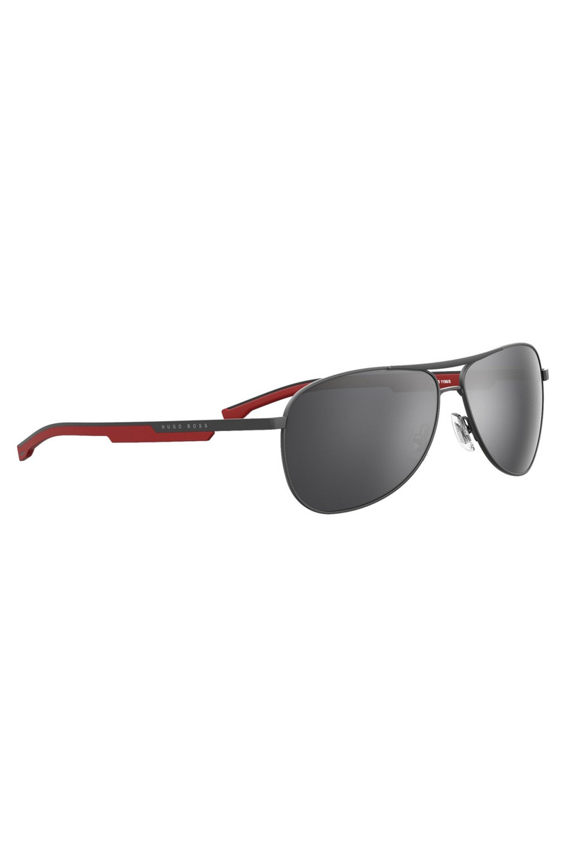 SPORTY METAL SUNGLASSES WITH MIXED-MATERIAL TEMPLES 4