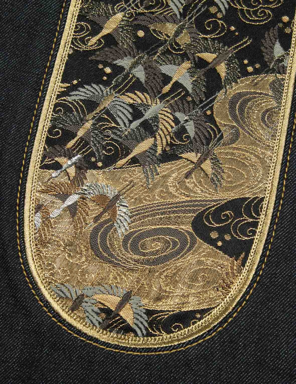 Crane Embrodiery Brocade Daicock Regular Straight Fit Jeans #2008 - 14
