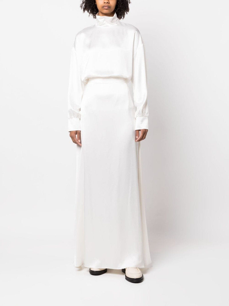 FABIANA FILIPPI high-neck satin blouse outlook