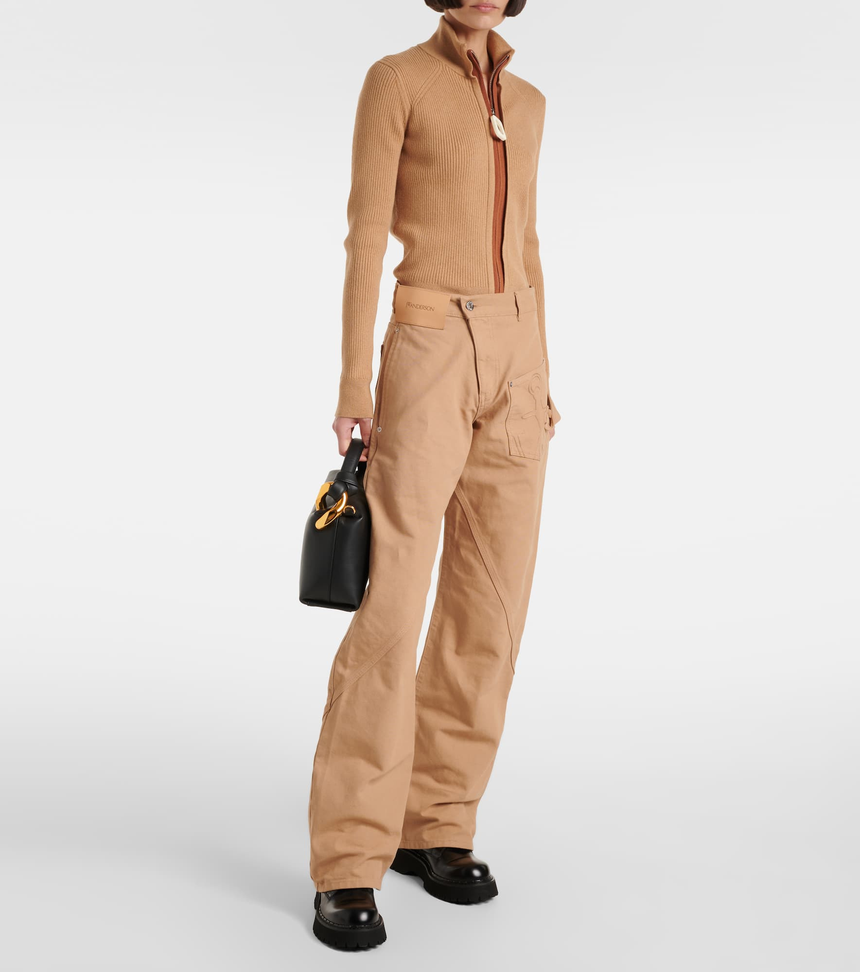Twisted wool wide-leg pants - 2