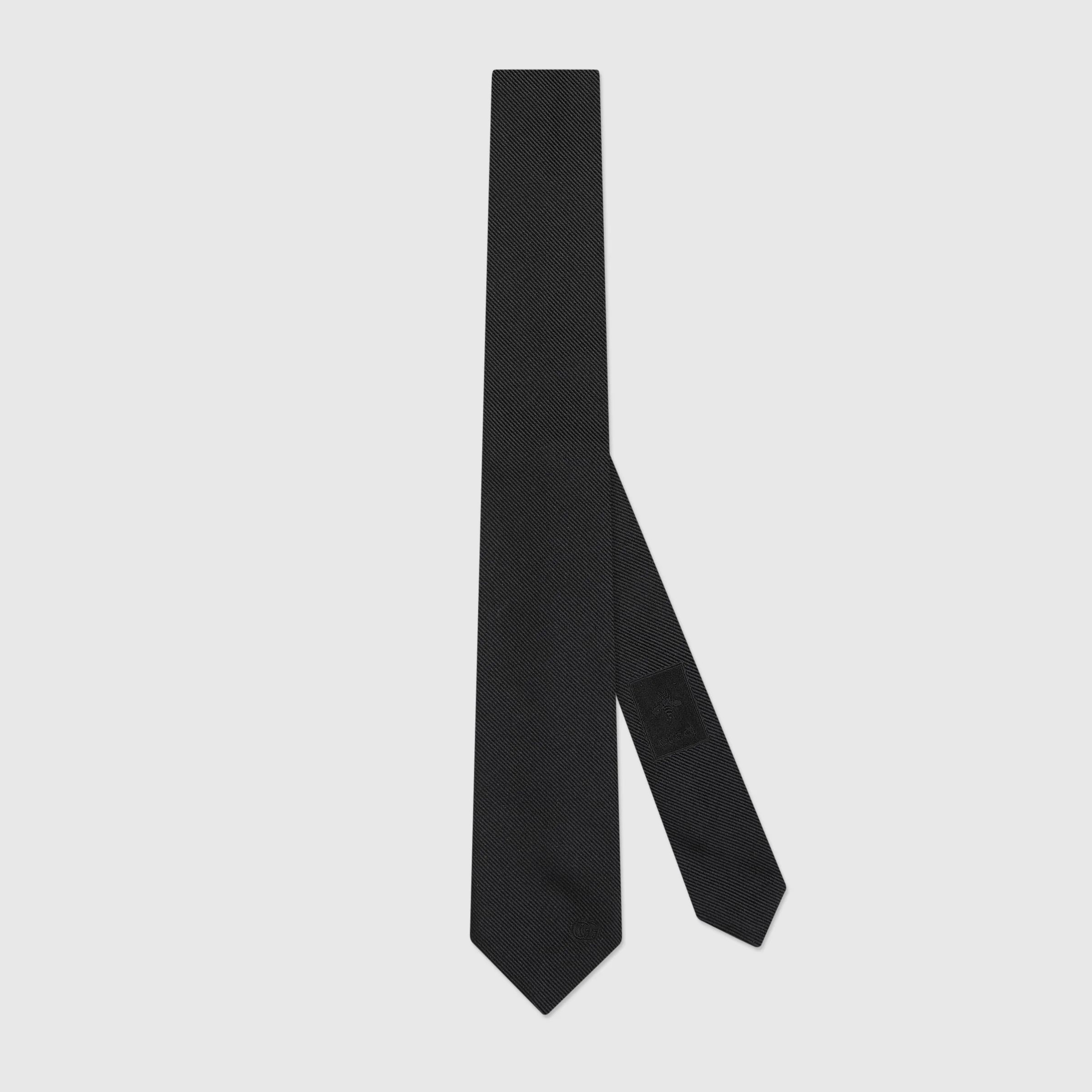 Silk tie with Double G detail - 1