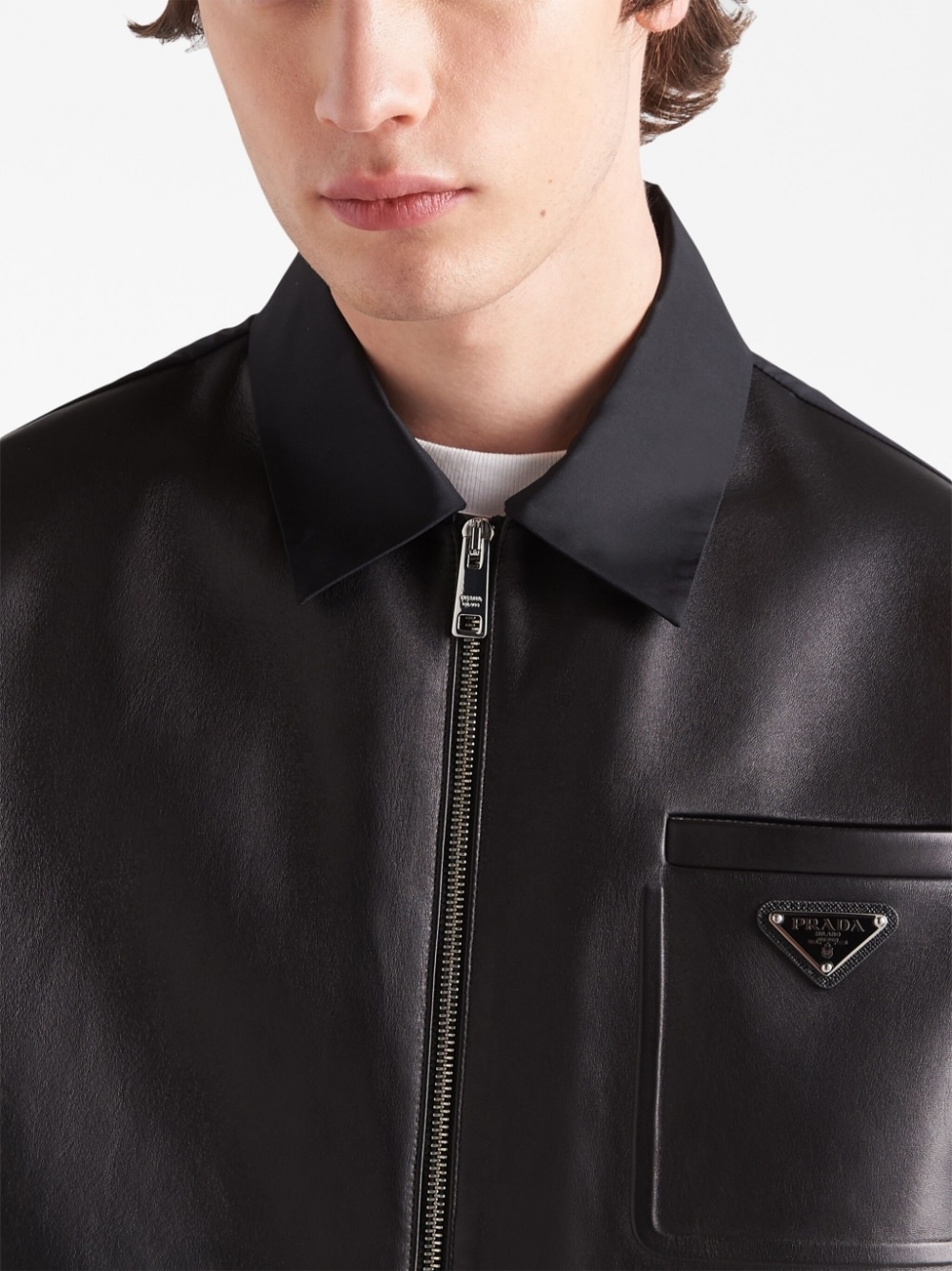 Re-Nylon leather jacket - 4