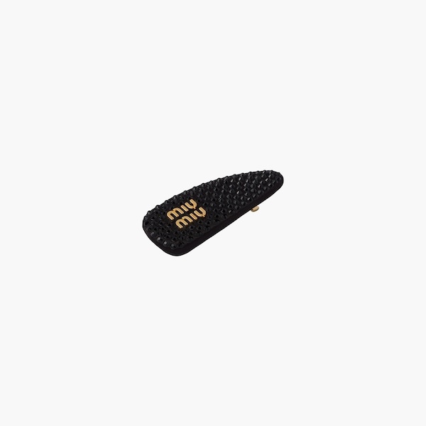 Satin hair clip with artificial crystals - 6