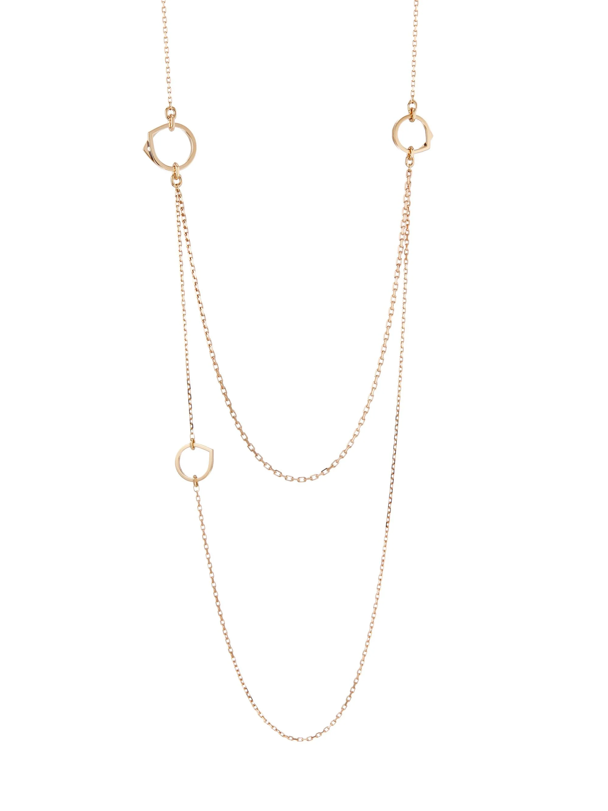 Women's Antifer Pink Gold Layered Necklace - Pink Gold - 1