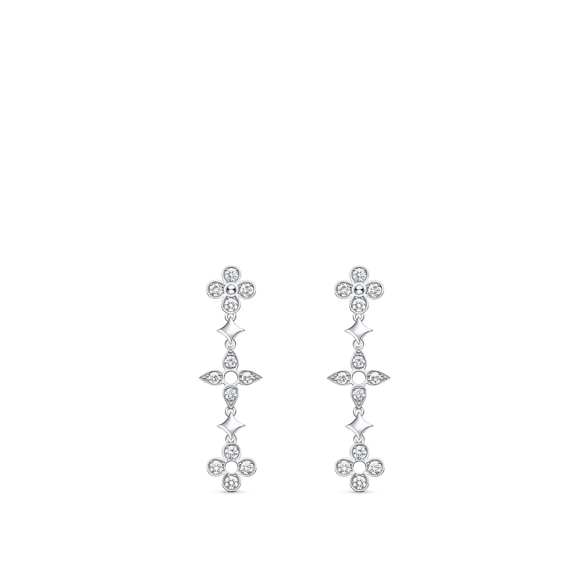 Dentelle One Row Earrings, White Gold And Diamonds - 1