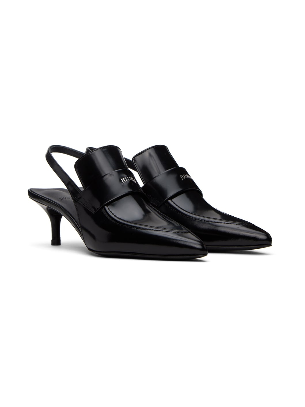 Black Slingback Heels - 4
