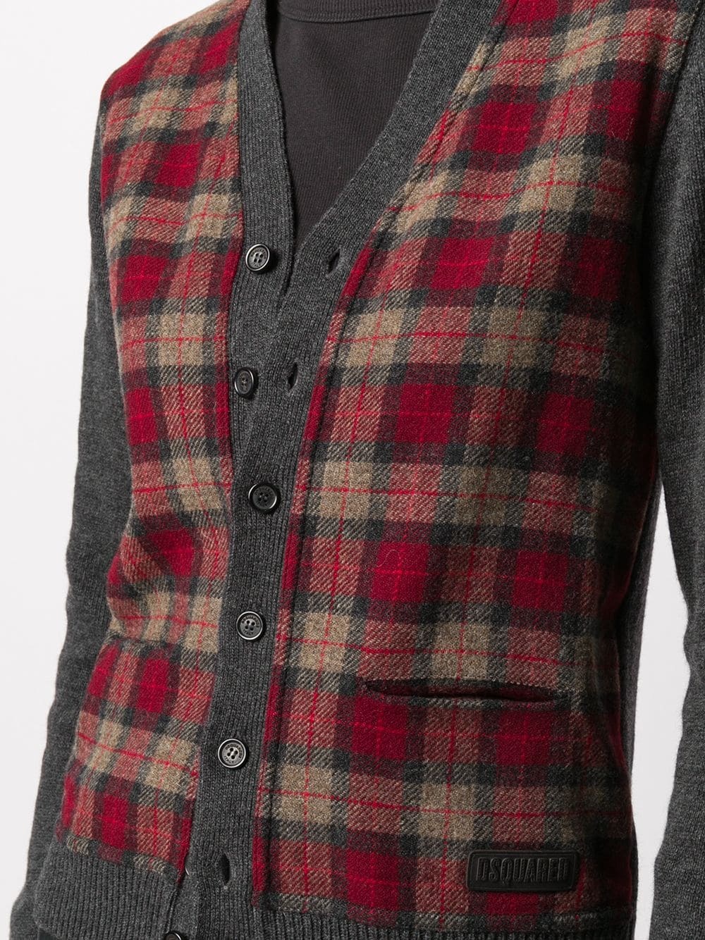 tartan check cardigan - 5