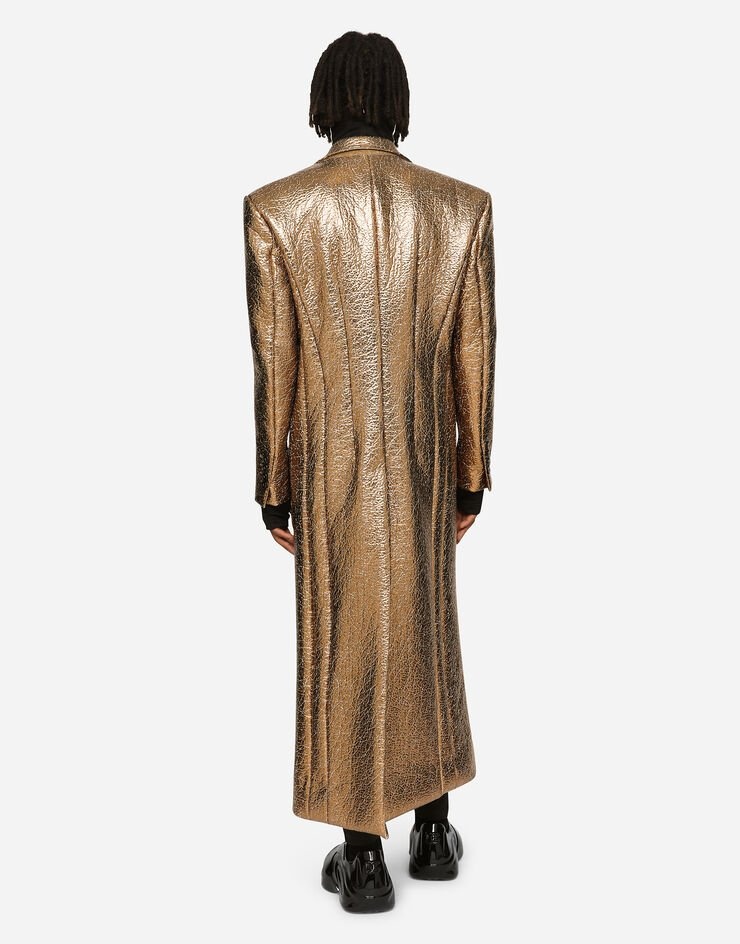 Double-breasted foiled fabric coat - 2