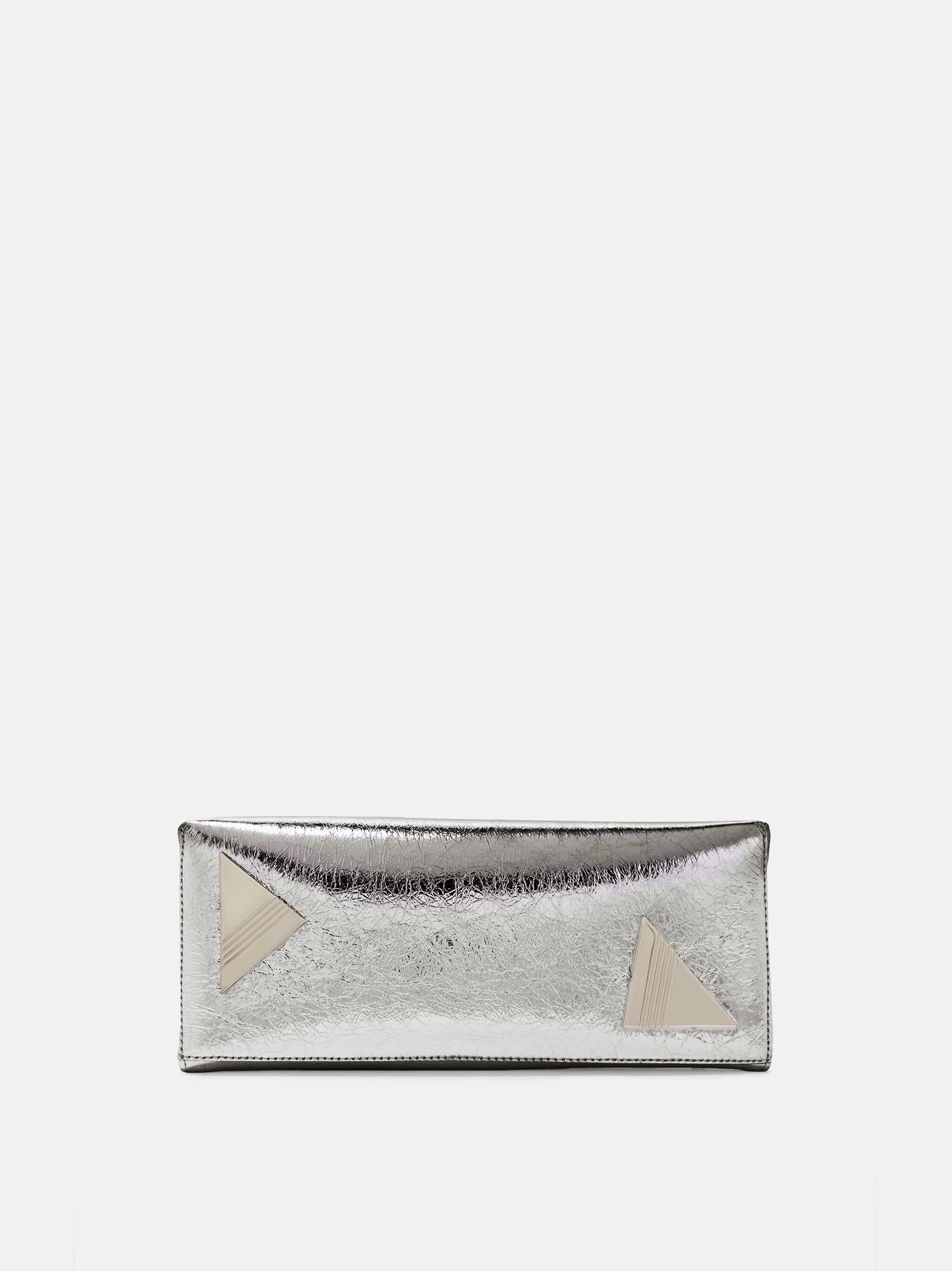''8.30 PM'' SILVER OVERSIZED CLUTCH - 5