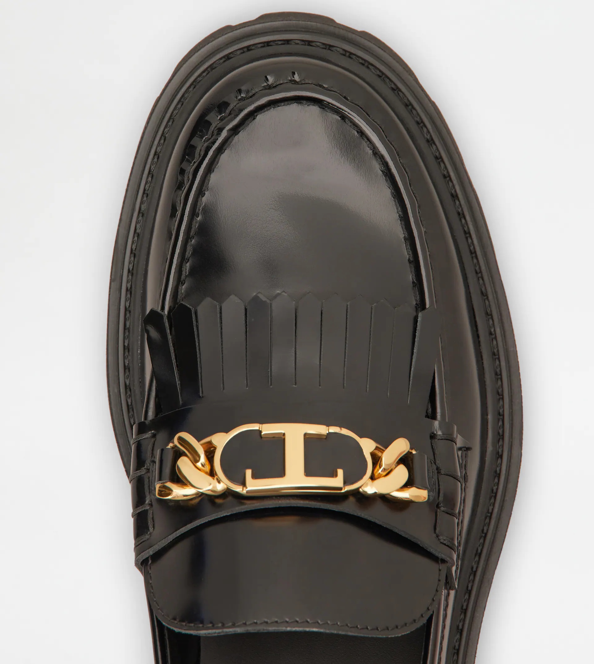 TOD'S FRINGED LOAFERS IN LEATHER - BLACK - 4