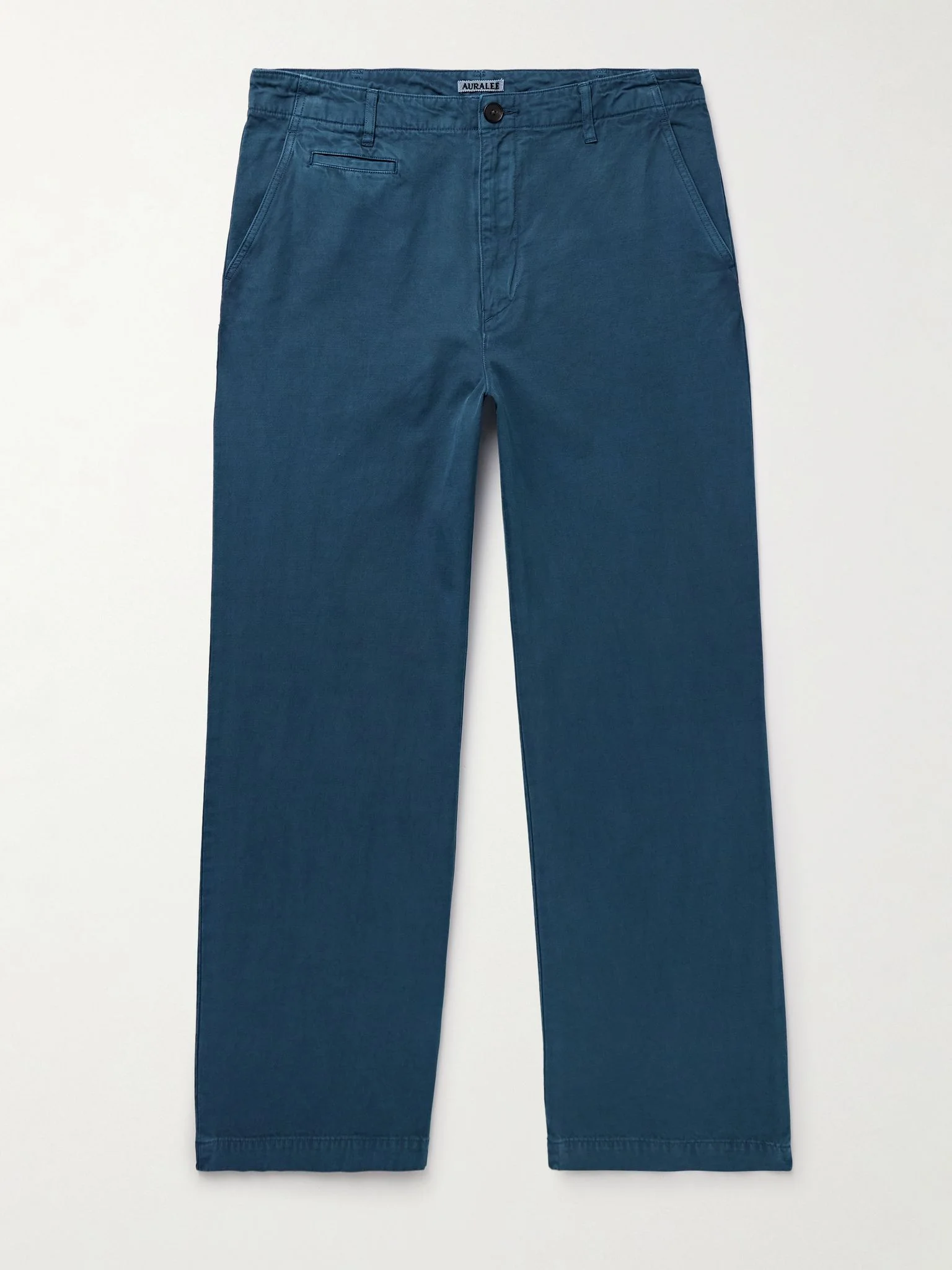 Straight-Leg Cotton-Twill Trousers Navy - 1