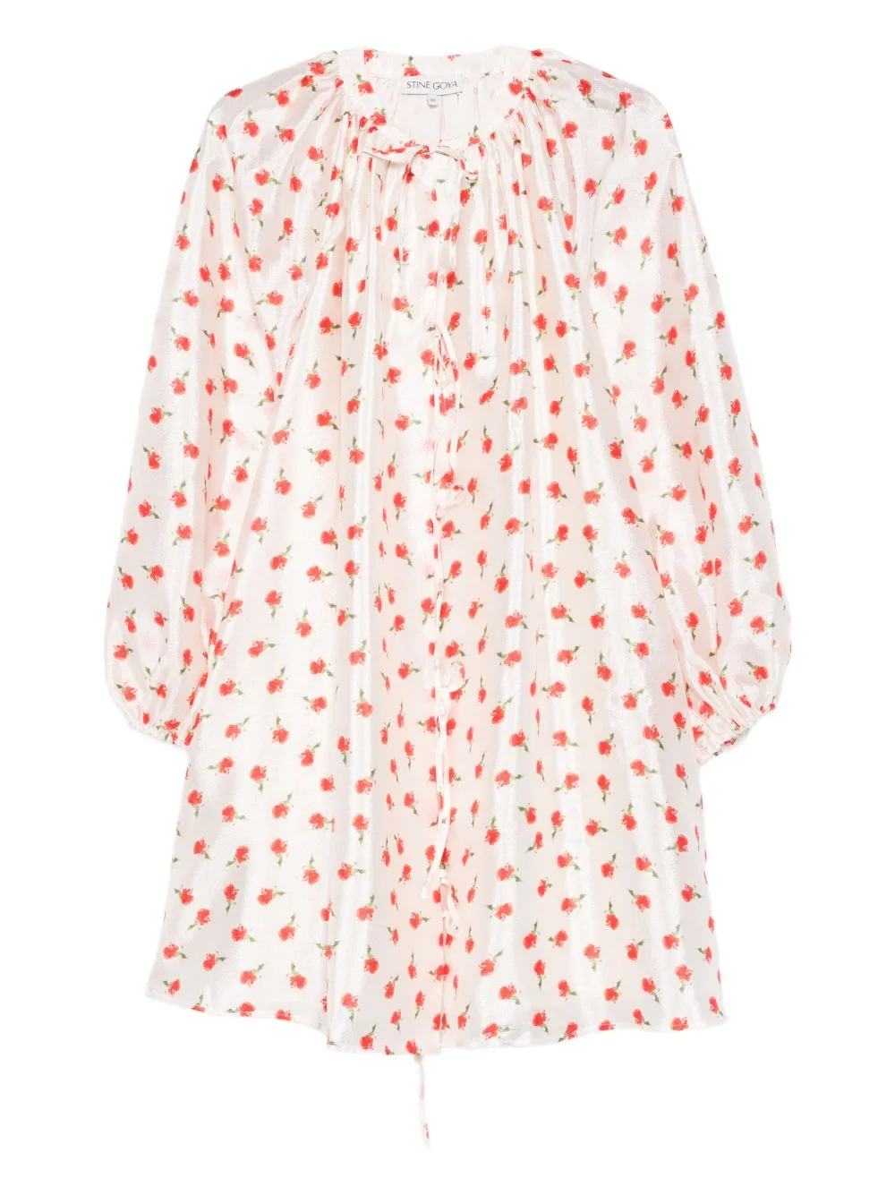 tie floral mini dress - 1