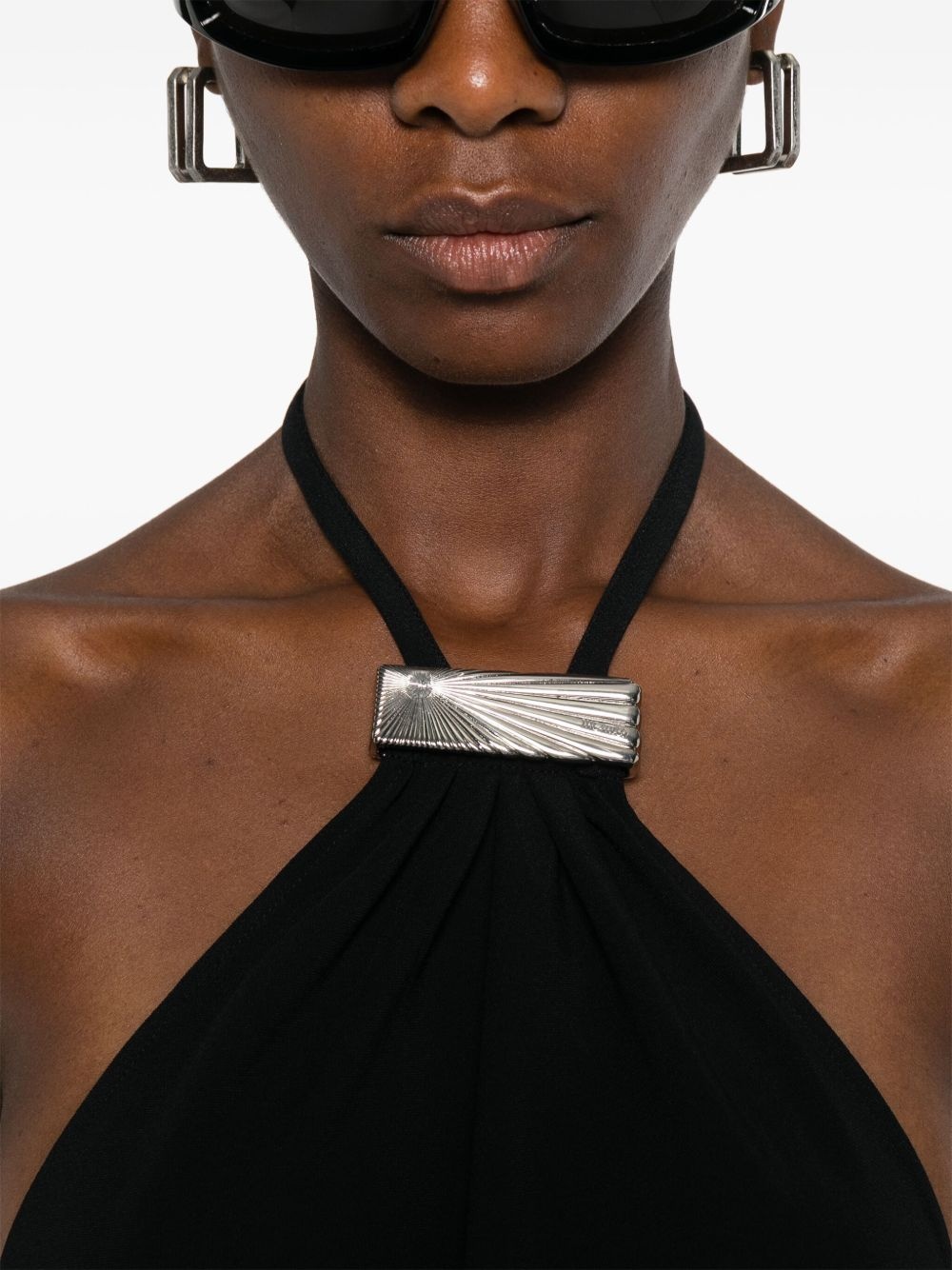 halterneck low-back midi dress - 5