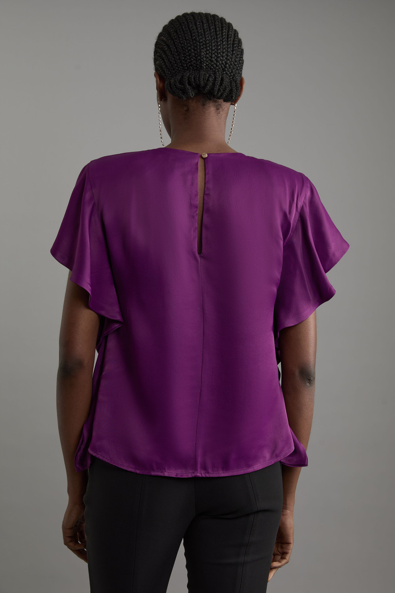 Satin Draped Sleeve Woven Top 5